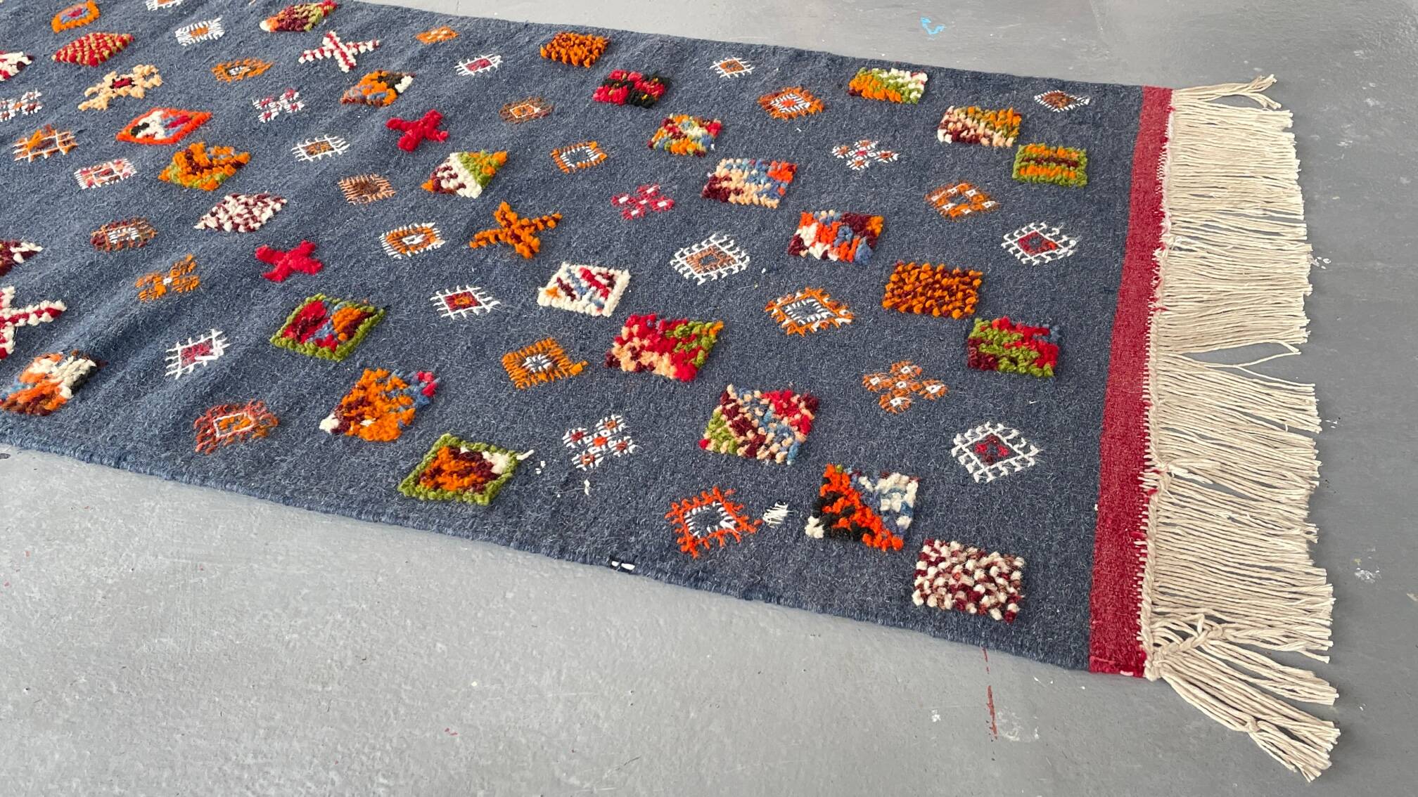 Berber Kilim Hallway Rug VINTAGE Velvet Patterns