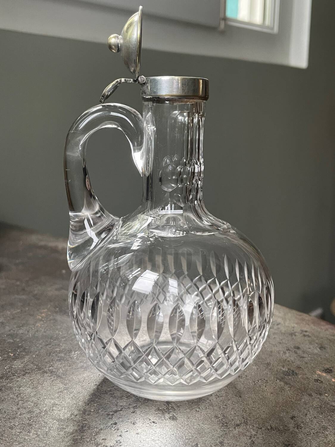 old crystal oil cruet