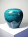 Large ceramic vase with mixed clays, malachite green glaze, 1950s-70s.