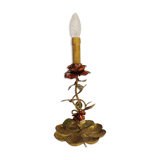 Wrought iron table lamp and gold leaf. France, 1950