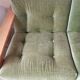 Scandinavian velvet and wood sofa