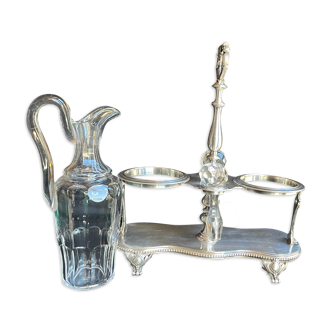 Oiler & Vinegar - Blown and cut crystal & Silver metal - Armand Fresnais - Baccarat