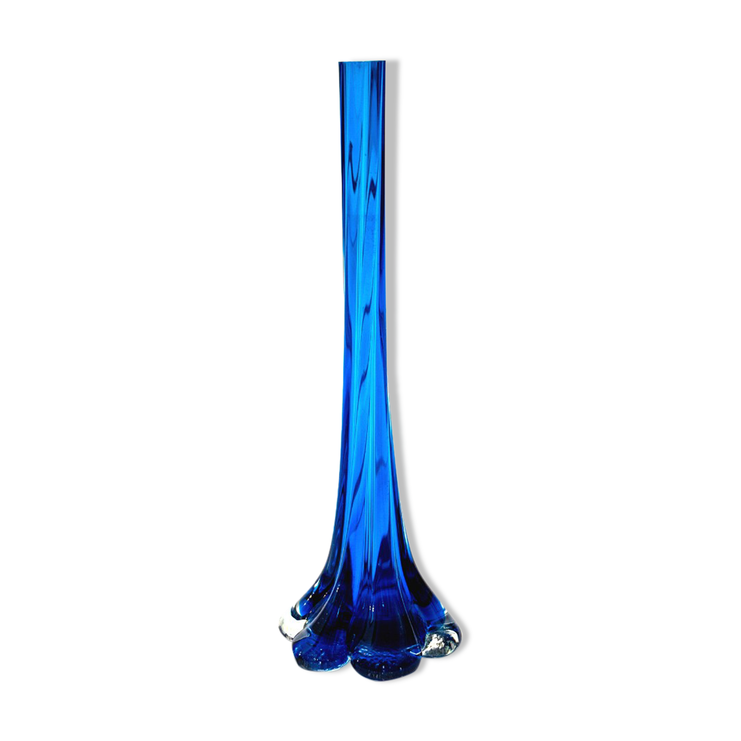 Blue glass soliflore