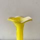 Vase vintage en verre soufflé jaune