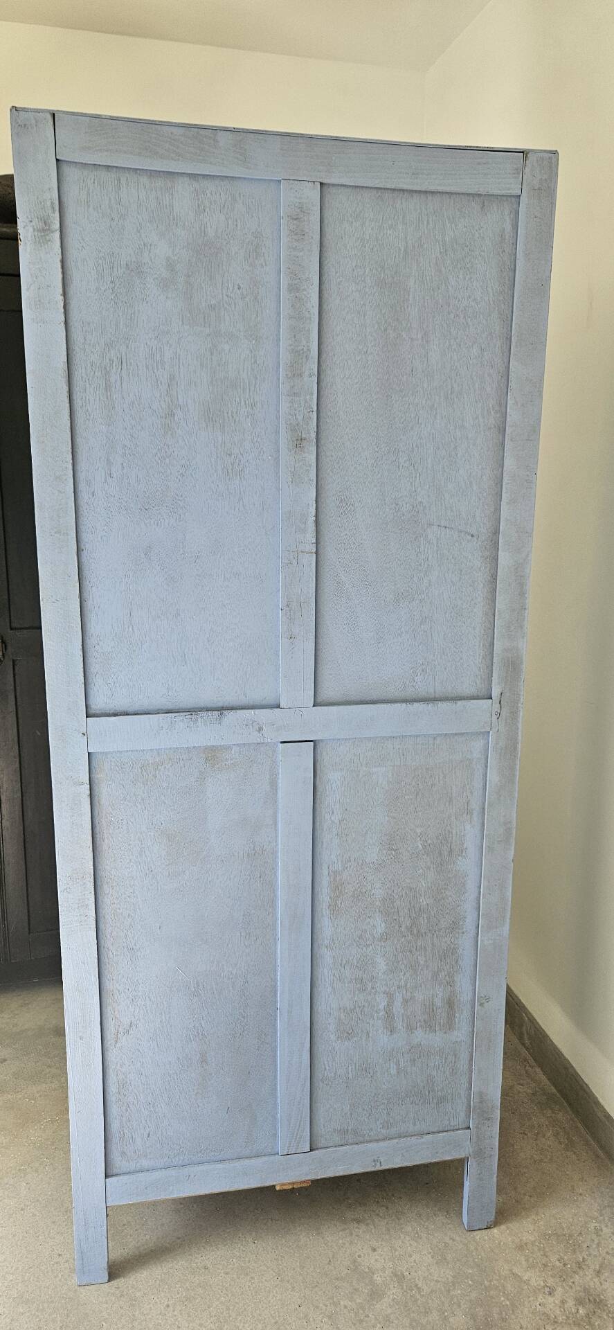 Armoire parisienne àcienne lingère meuble rangement vintage bleu