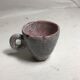 Coffee set decanter and 6 cups enamelled terracotta