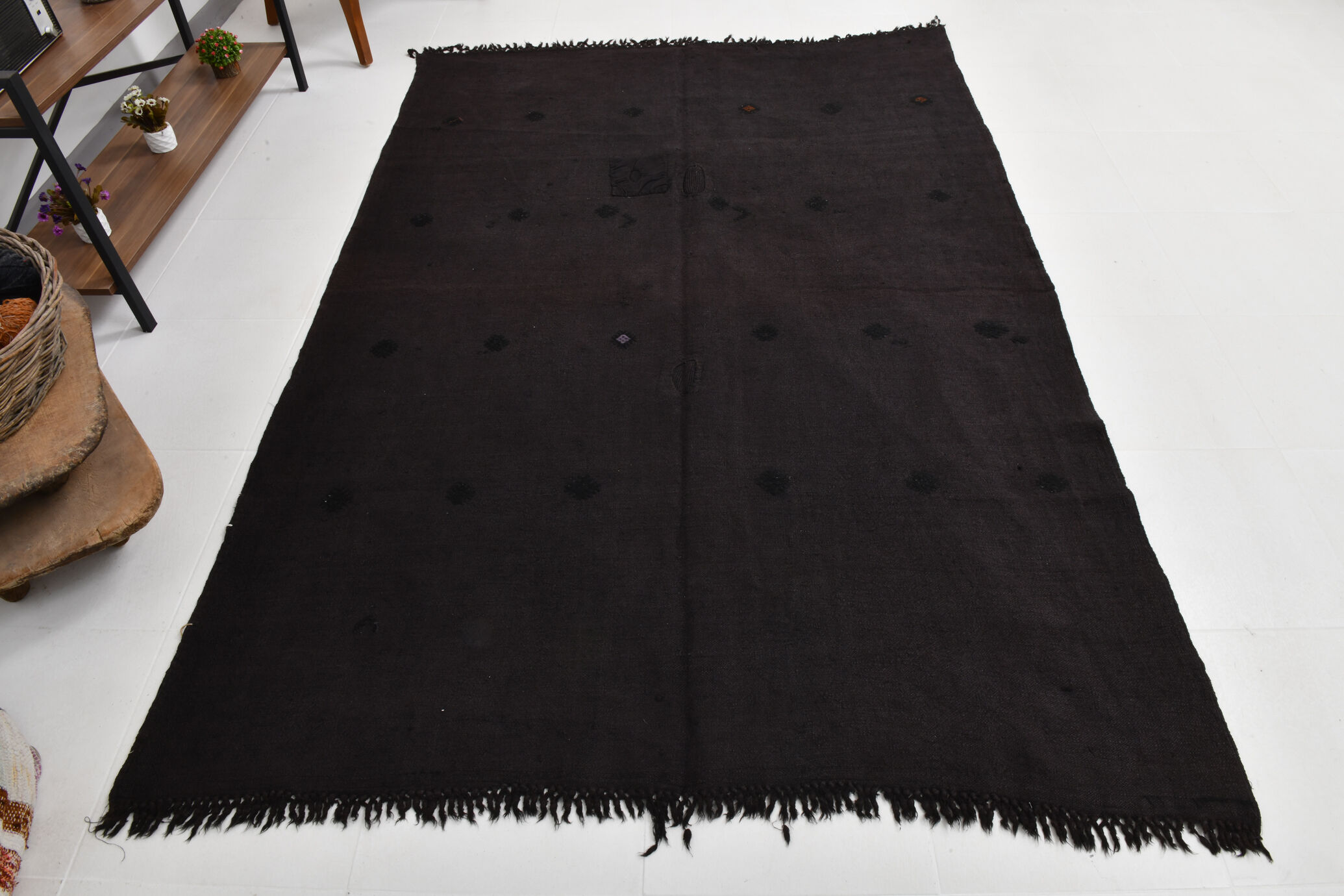 Polka Dot Vintage Hemp Rug 246x167cm