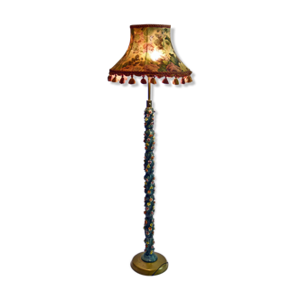 Ceramic floor lamp with little roses, 1950s