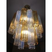 Lustre en verre de murano « tronchi » d’amber et opalino « tronchi » d50