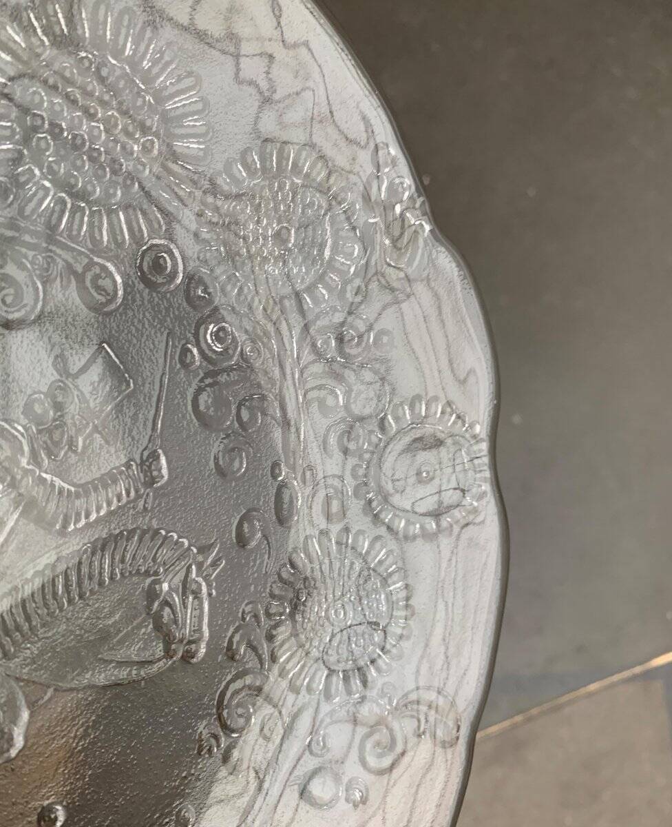 Vintage Swedish glass plate Doran by Goran Warff for Kosta Boda