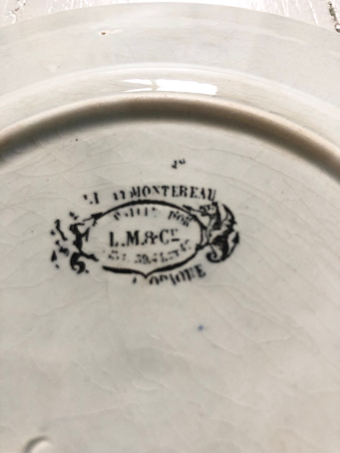 White plate creil and montereau