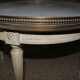 Louis xvi style gueridon wood and white marble top brass gallery