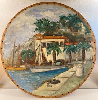 Ancient painting, Marine, the Riviera 50/60s