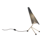 Lampe de table tripode en laiton et métal années 1950