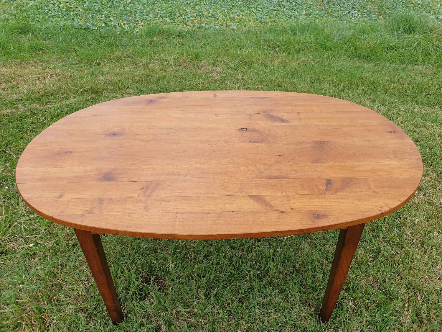 Oval cherry farmhouse table