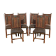 6 walnut chairs - renaissance style marble 19th century