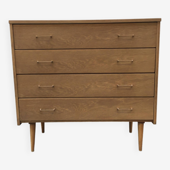 60s light oak chest of drawers