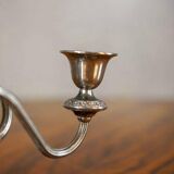 Silver-Plated Two-Armed Candleholder, 1940s