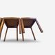Set of 4 Art Deco dining chairs in walnut, Italy, 1930s-1940s.