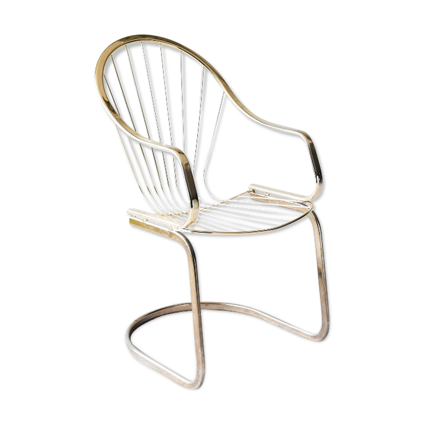 Golden metal armchair 70s