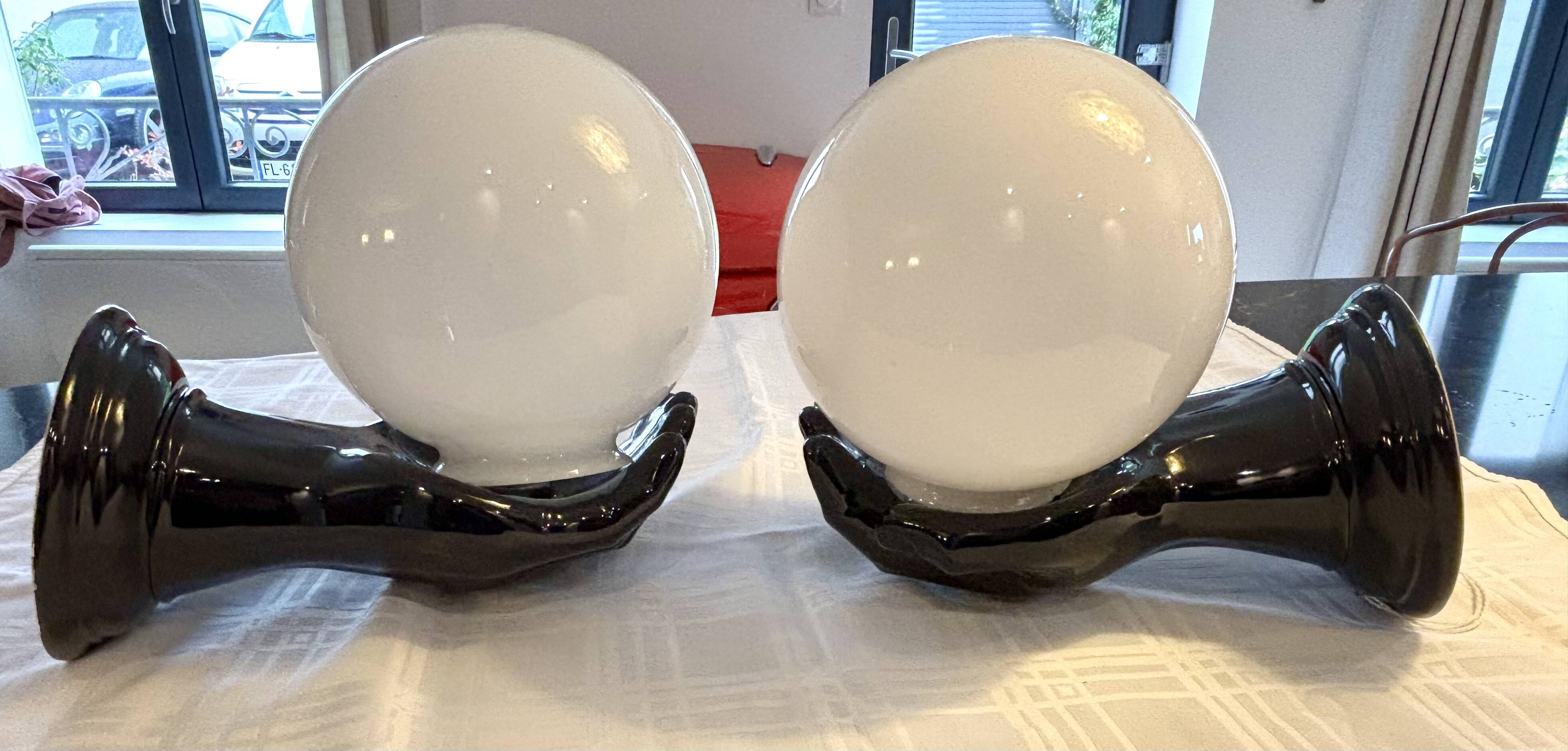 Pair of handmade ceramic wall sconces