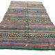 Tapis Kilim turc à rayures neutres