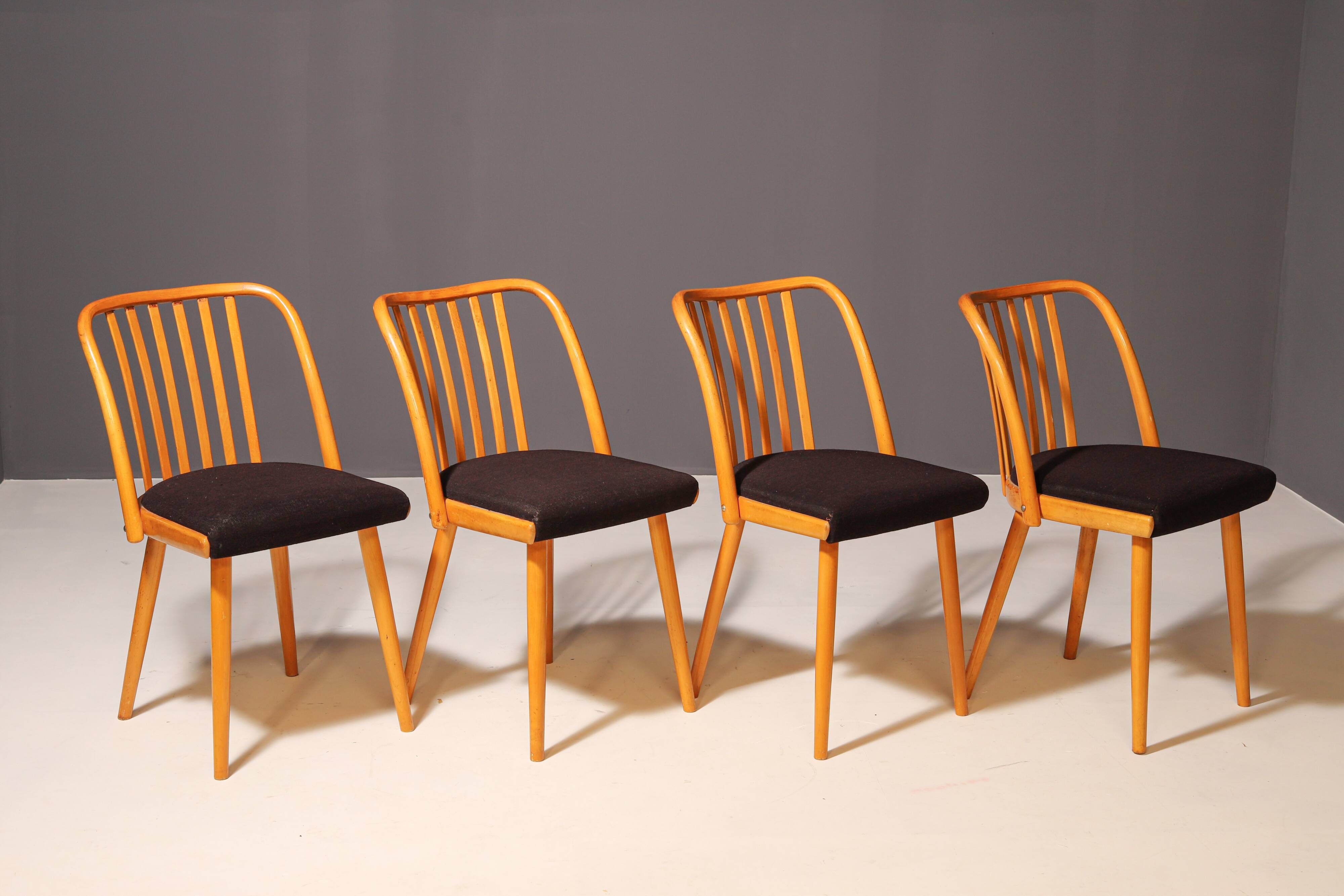 Set of Four Wooden Chairs | Antonín Šuman, 20th Century