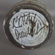J. Pouchain (1925-2015) incised covered pot enamelled abstract decoration, signed. SB