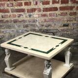 Sofa side tables in resin and brass