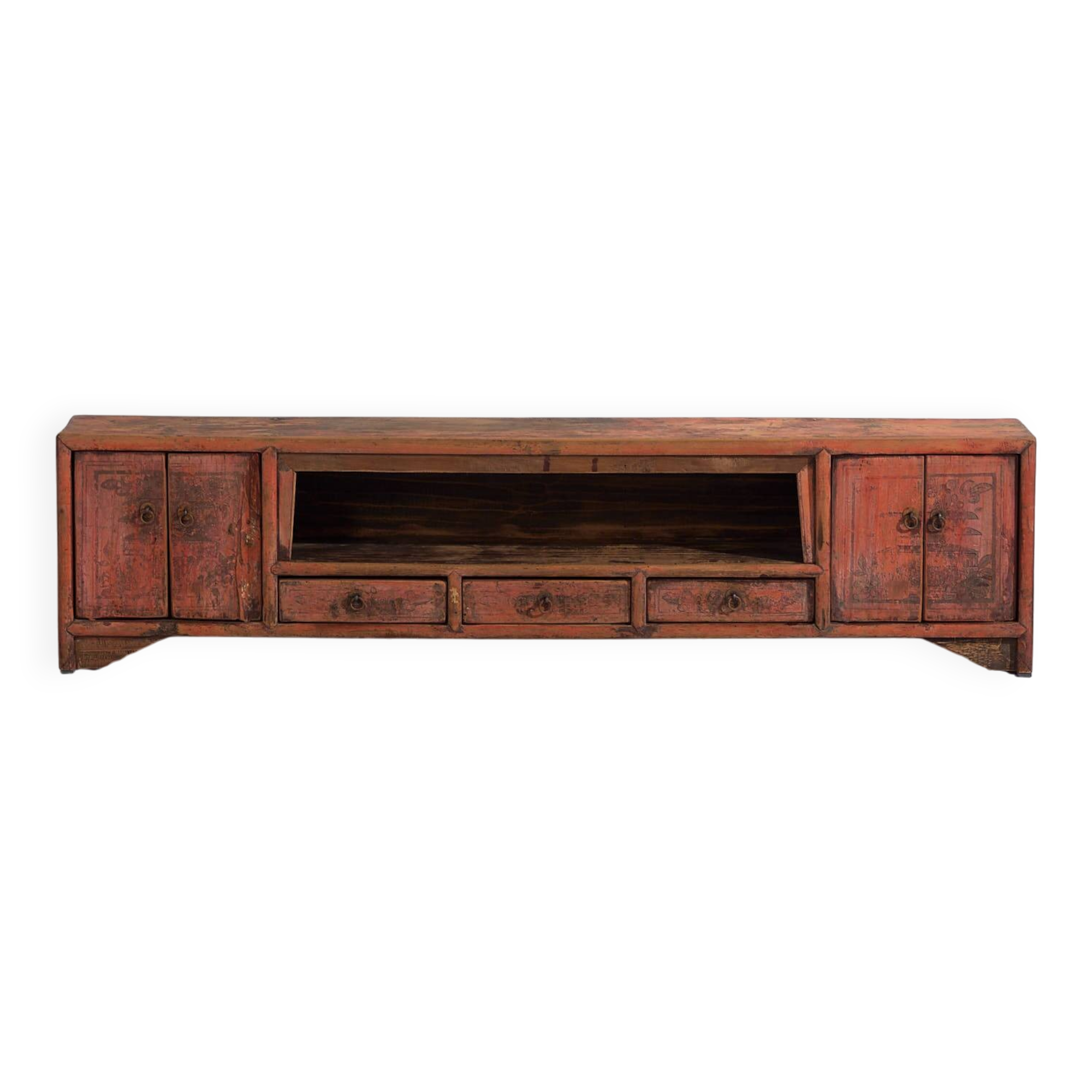 Meuble TV ancien à patine rouge (c.1900) #22