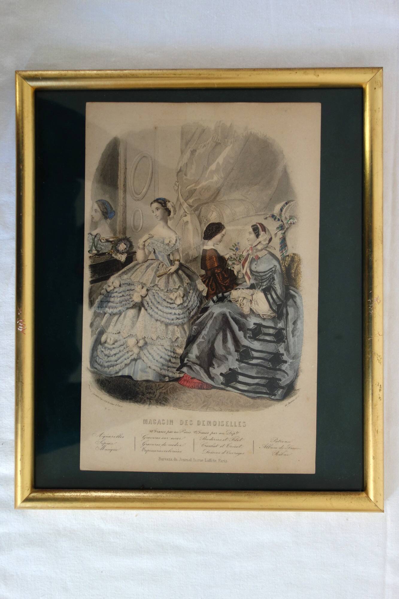 Set of 2 19th century fashion prints - Magasin Des Demoiselles
