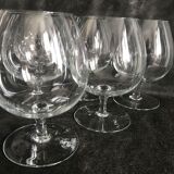 6 late mid-20th crystal tasting glasses
