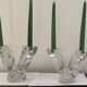 pair of crystal candlesticks signed Schneider 1970