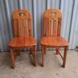 Pair of pine chairs