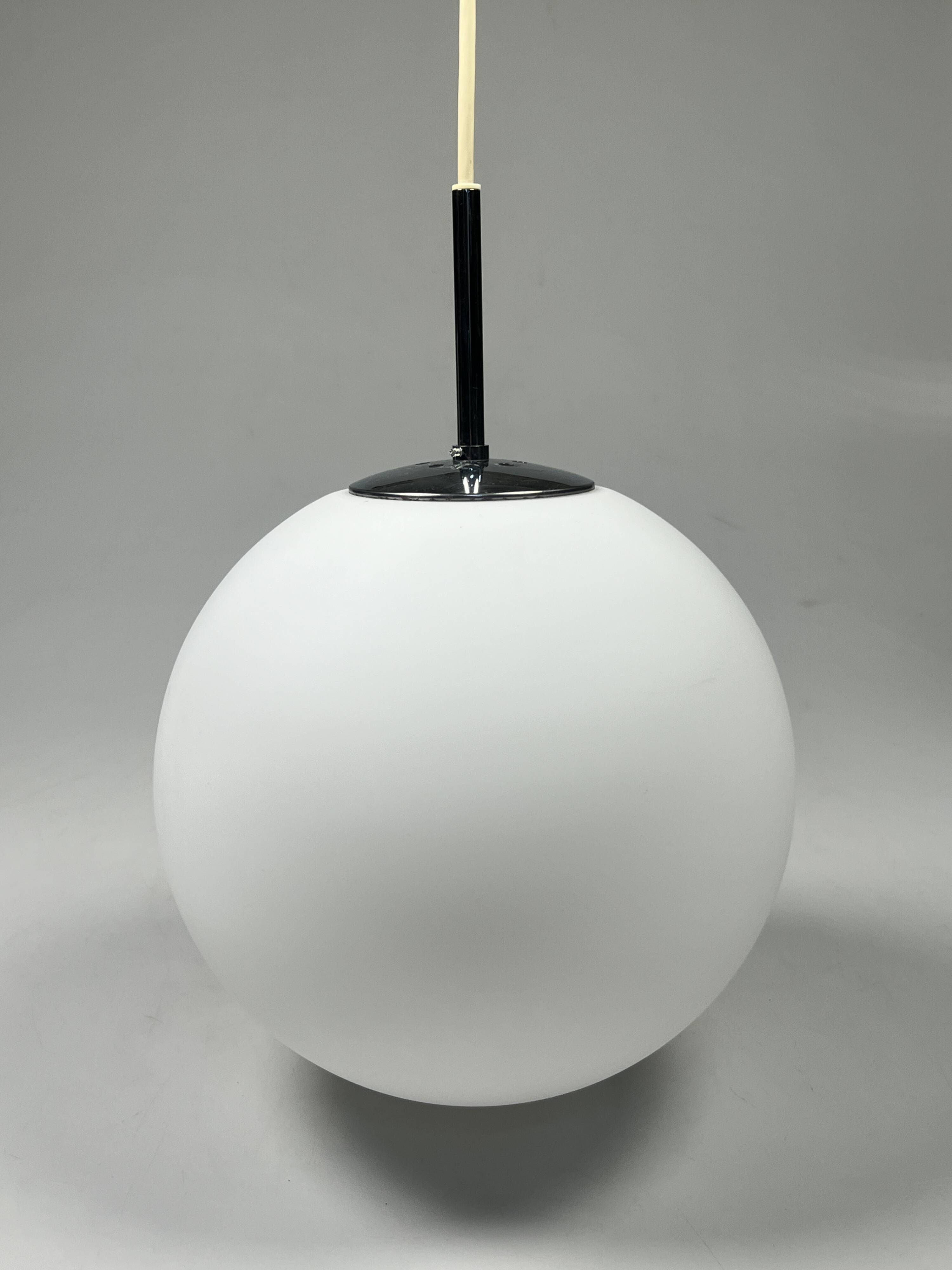Vintage Glass Globe Lamp / Hanging Lamp, Glashütte Limburg, Germany 1960's