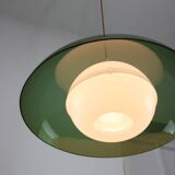 Italian Space Age Green Pendant Lamp in Acrylic Glass, 70s