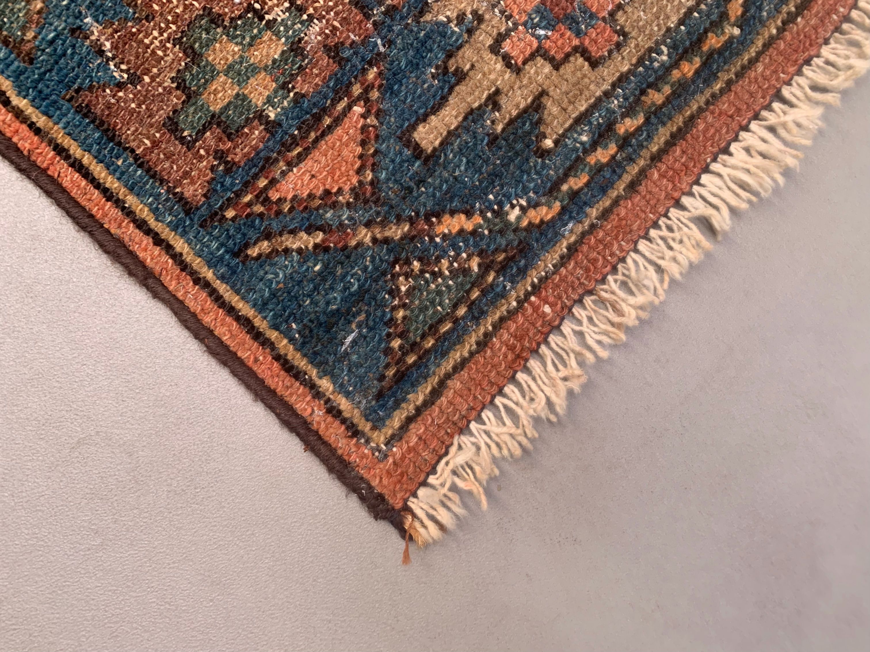 Antique caucasian rug 155x88 cm vintage, wool, red