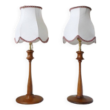 Paire de lampes bois