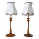 Paire de lampes bois