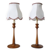 Paire de lampes bois