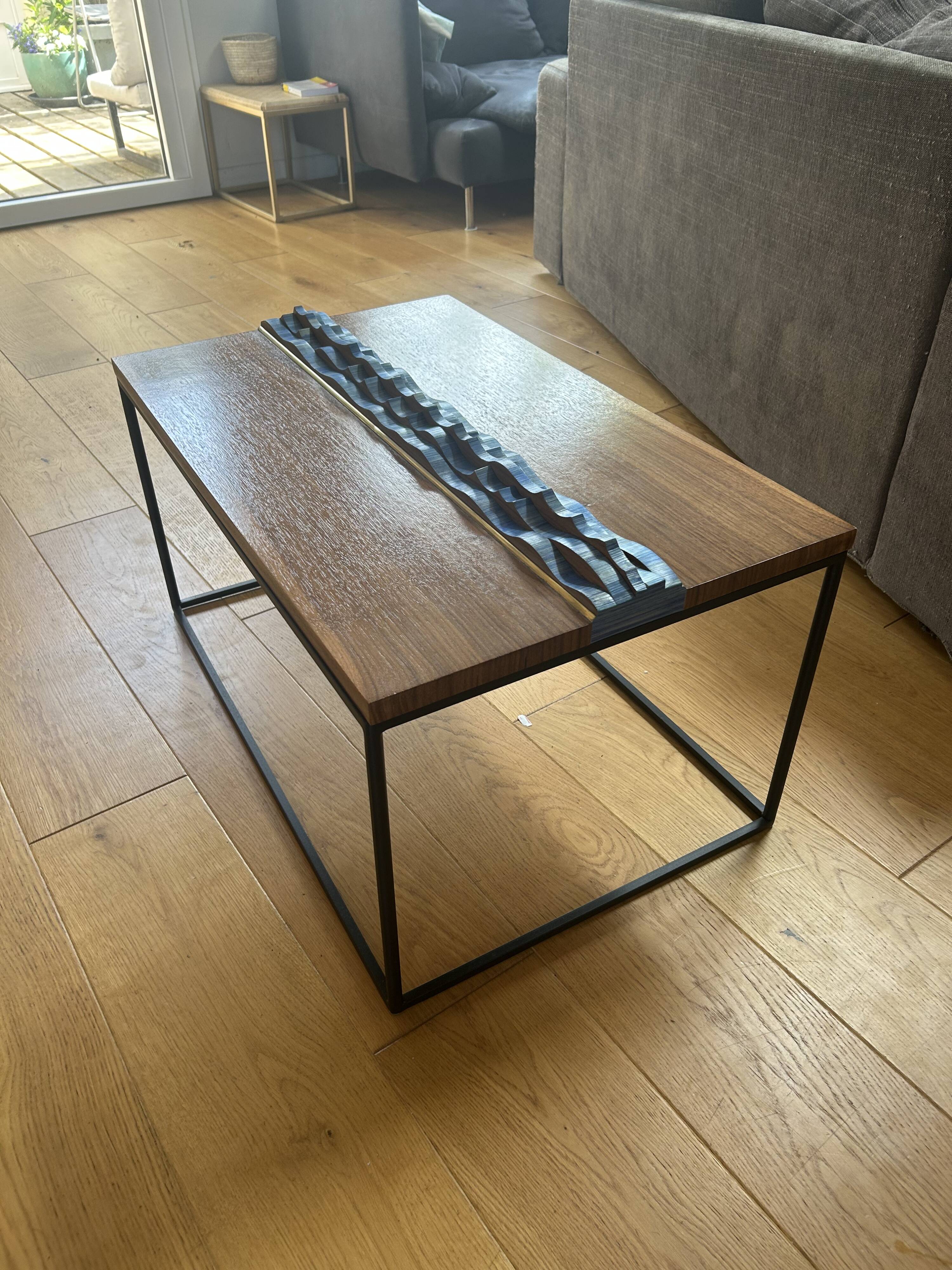 Walnut straw coffee table