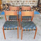 Set of 4 scandinavian teak chairs by piero palange and werther toffoloni montina