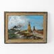 Old marine painting oil on canvas signed Y. Delaporte port entrance
