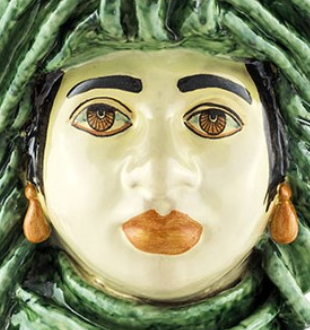 Women's green crown vase