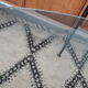 Table pied tulipe chromé années 70