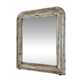 Miroir en bois doré argenté Louis Philippe français antique – fin du 19e siècle