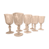 Set 8 verres à vin rose poudré