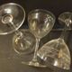 Set of 6 vintage engraved crystal champagne glasses