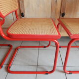 Set 4 chair B32 red Marcel Breuer Cesca