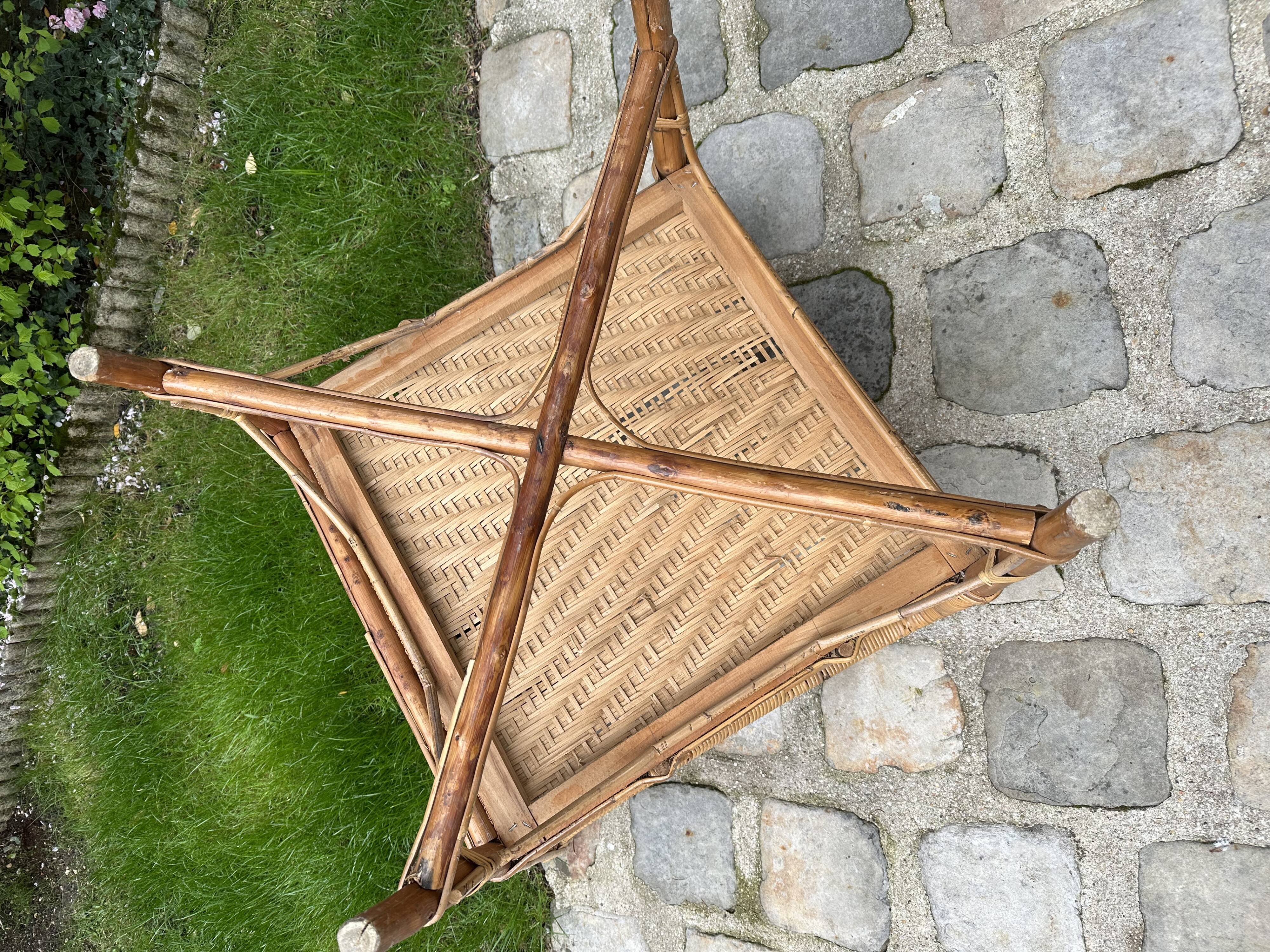 Vintage rattan and wicker armchair